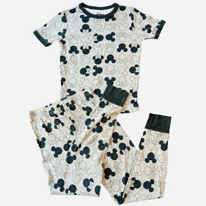 Kids Snug-Fit Disney Mickey Minnie Mouse 2-Piece Pajama Set - XL 12 Gray Cotton
